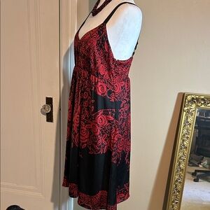 Apt. 9 Black and Red “Strappy” Babydoll Dress Sexy Feminine Statement